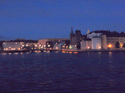 Stockholm's Stadhus Bay at Night.